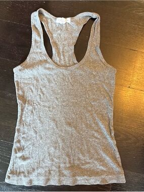 Forever 21 Gray Ribbed Racerback Tank Top